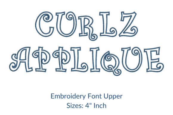 Curlz Applique Fonts Embroidery Design