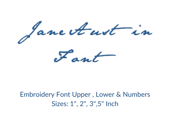 Jane Austin Font Embroidery Design