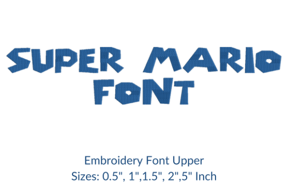 Super Mario Font Embroidery Design